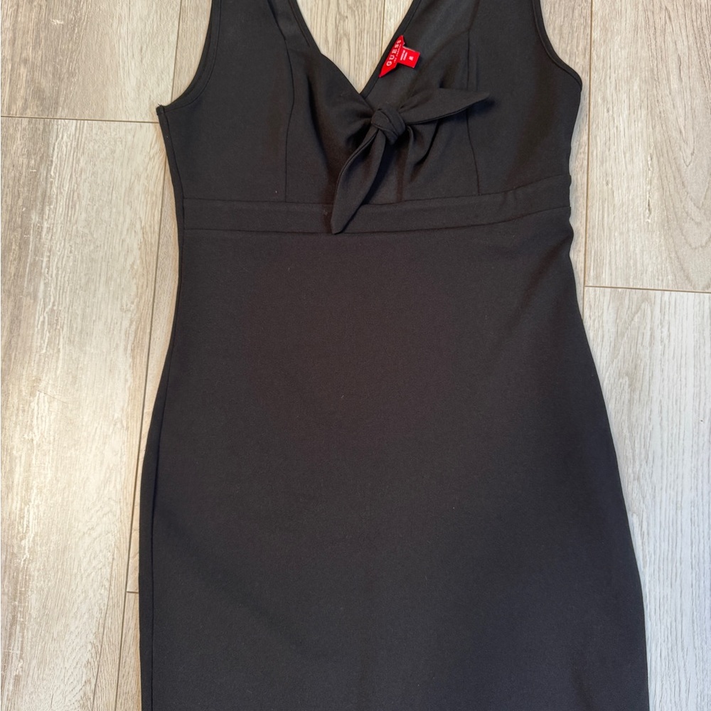 Guess Black Mini Dress with Bow Detail